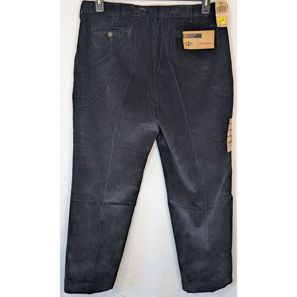 Dockers Men’s Corduroy Pants 40x30 Black Flat Front Classic Fit 100% Cotton NWT - Picture 2 of 10